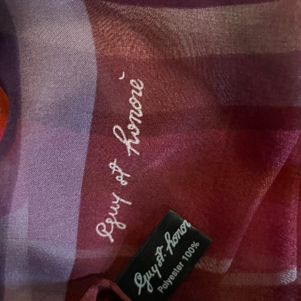 Lovely Vintage Guy St Honore Scarf Large 13 In by 62 In Excellent Condition - Picture 8 of 9
